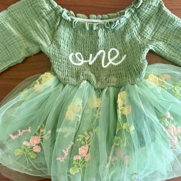 Baby Girls First Birthday Outfits
🎉 Green Dress and Pink Tee - Picture 2 of 8